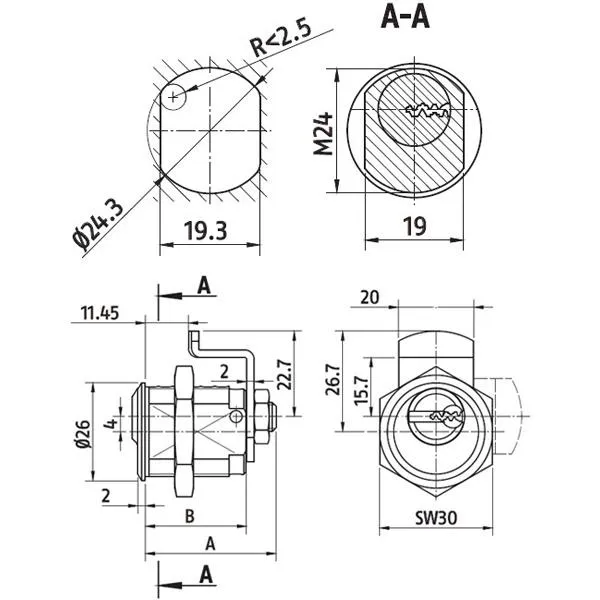 Hebelzylinder ABUS Bravus.2500 MX Magnet - für Briefkästen Hebelzylinder ABUS Bravus.2500 MX Magnet - für Briefkästen